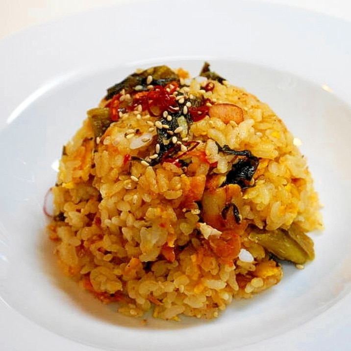 高菜・豆板醤・山椒でピリ辛!高菜のピリ辛チャーハン